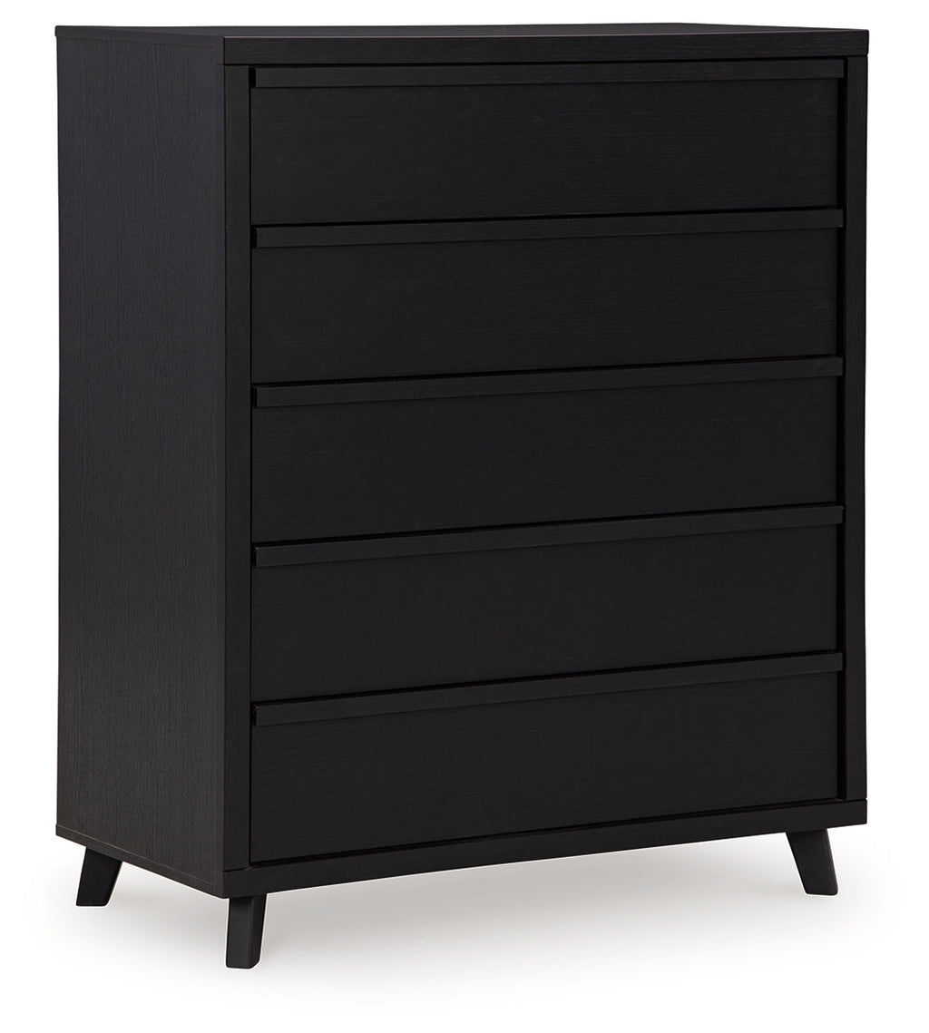 Danziar Black Wide Chest of Drawers