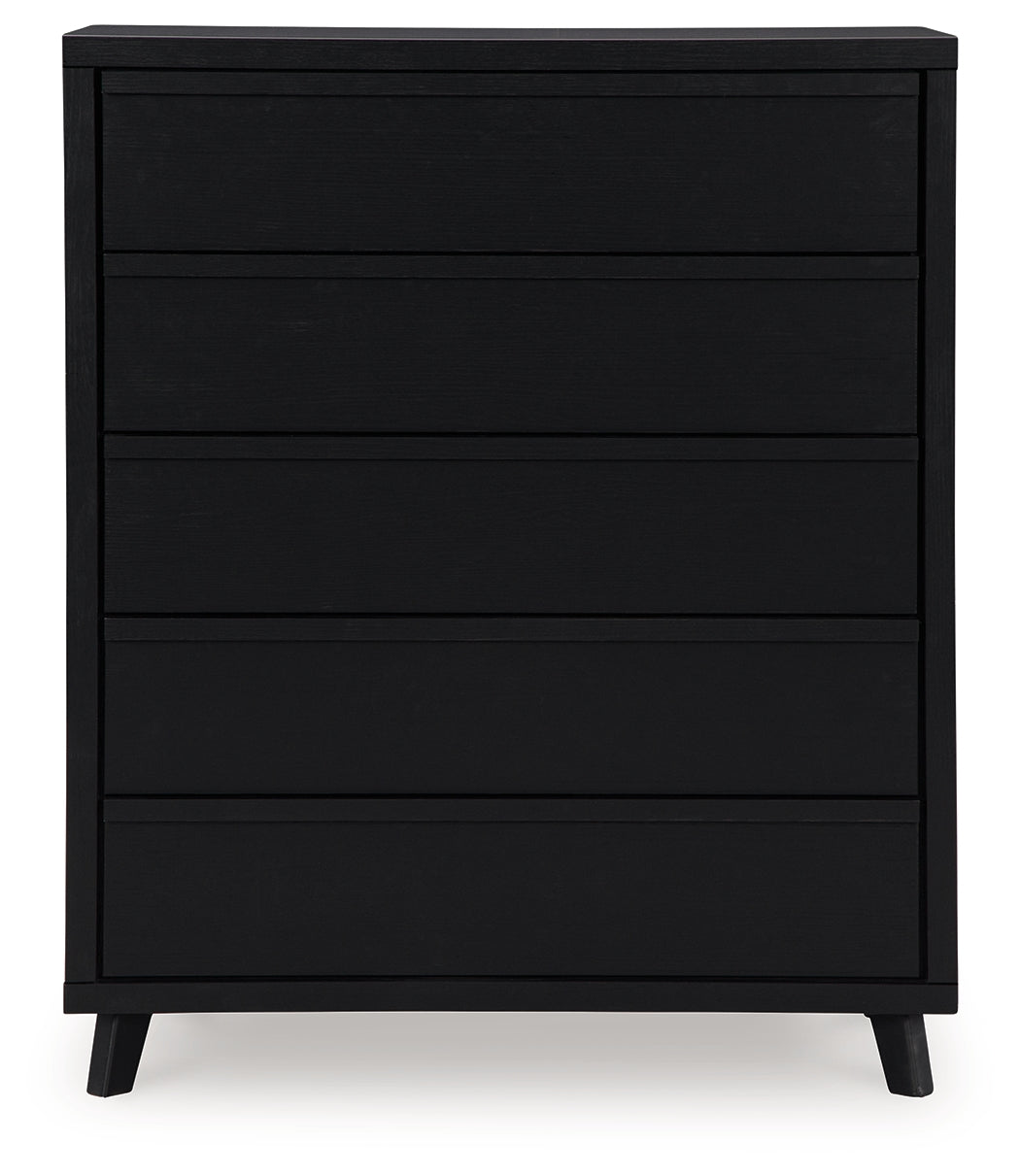 Danziar Black Wide Chest of Drawers