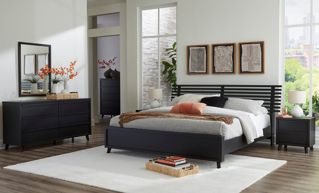 Danziar Black Wide Chest of Drawers