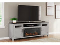 Darborn Gray/Brown 88" TV Stand with Electric Fireplace