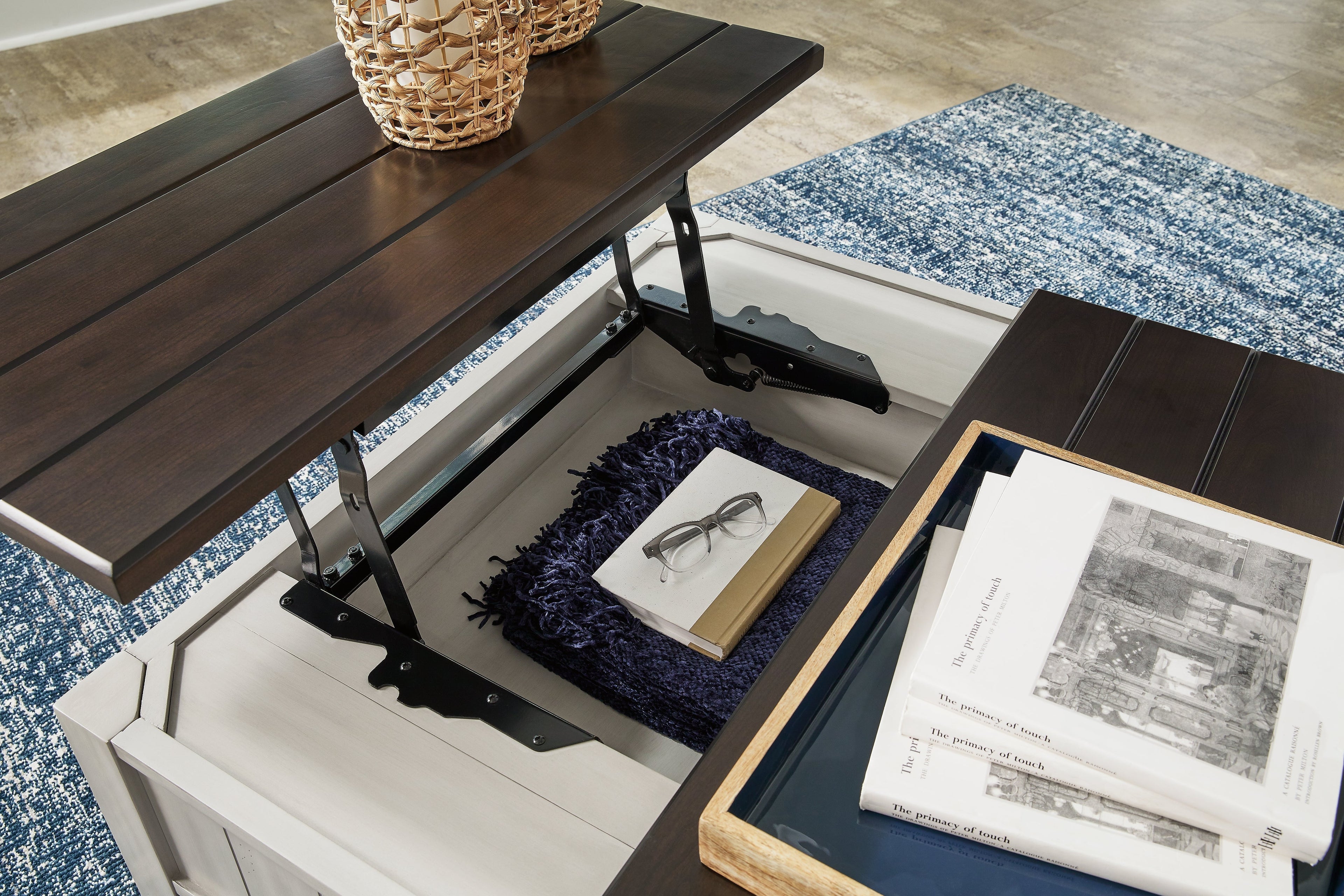 Darborn Gray/Brown Lift-Top Coffee Table