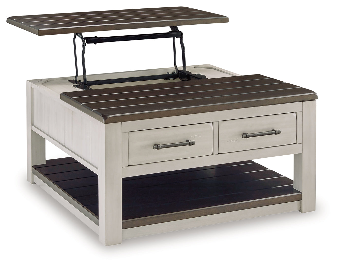 Darborn Gray/Brown Lift-top Coffee Table and 2 Chairside End Tables