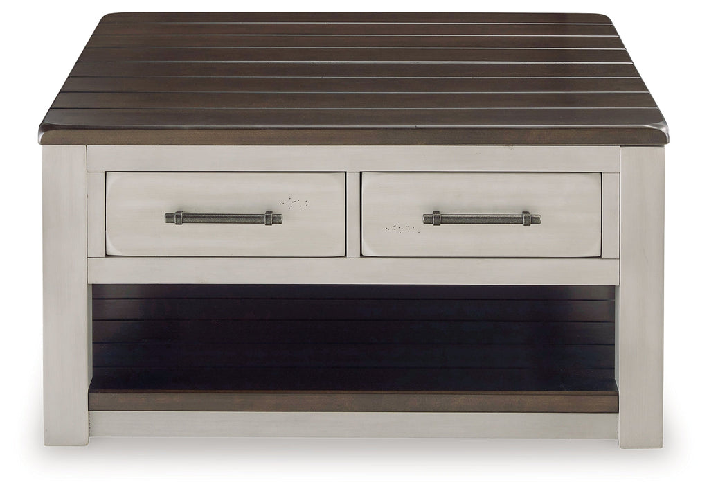 Darborn Gray/Brown Lift-top Coffee Table and 2 Chairside End Tables