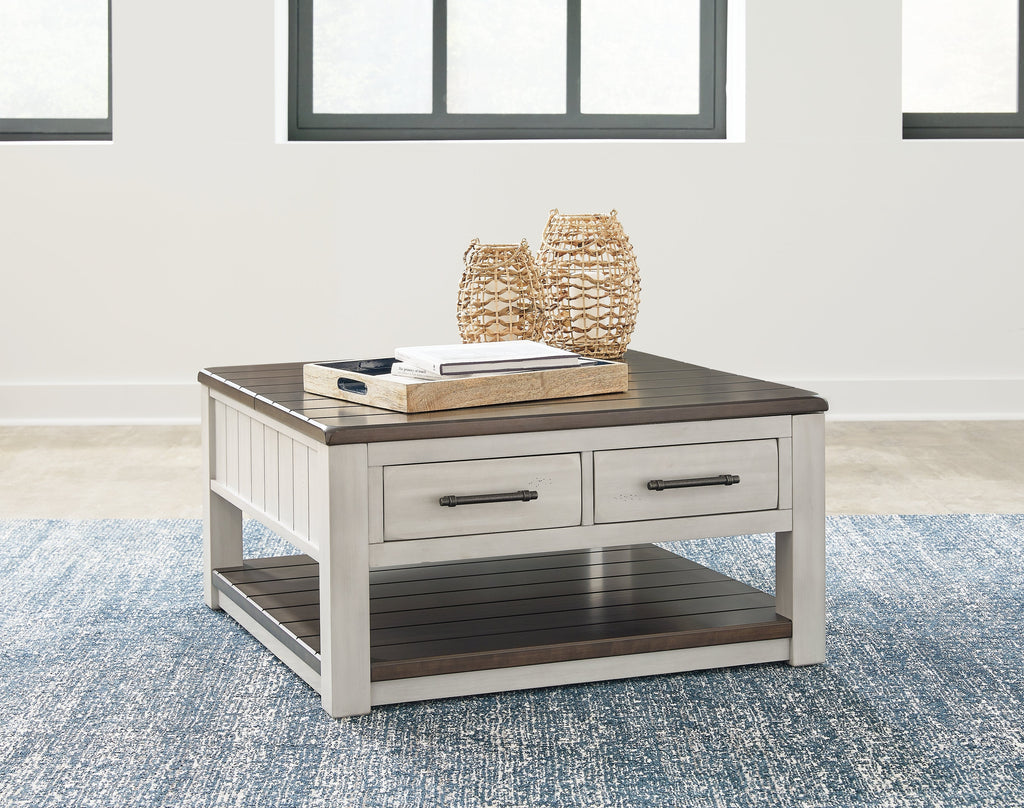 Darborn Gray/Brown Lift-top Coffee Table and 2 Chairside End Tables