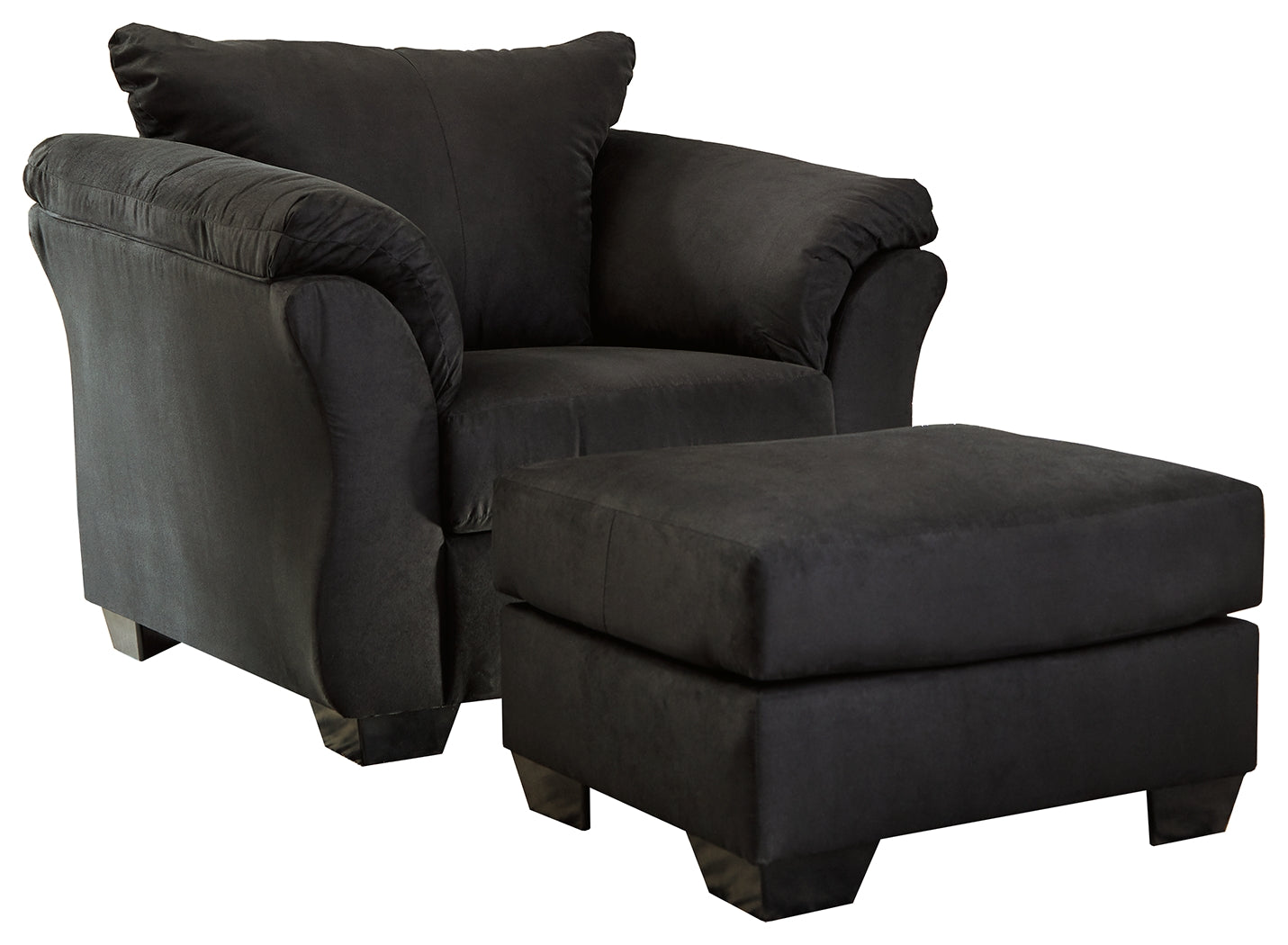 Darcy Black Chair and Ottoman