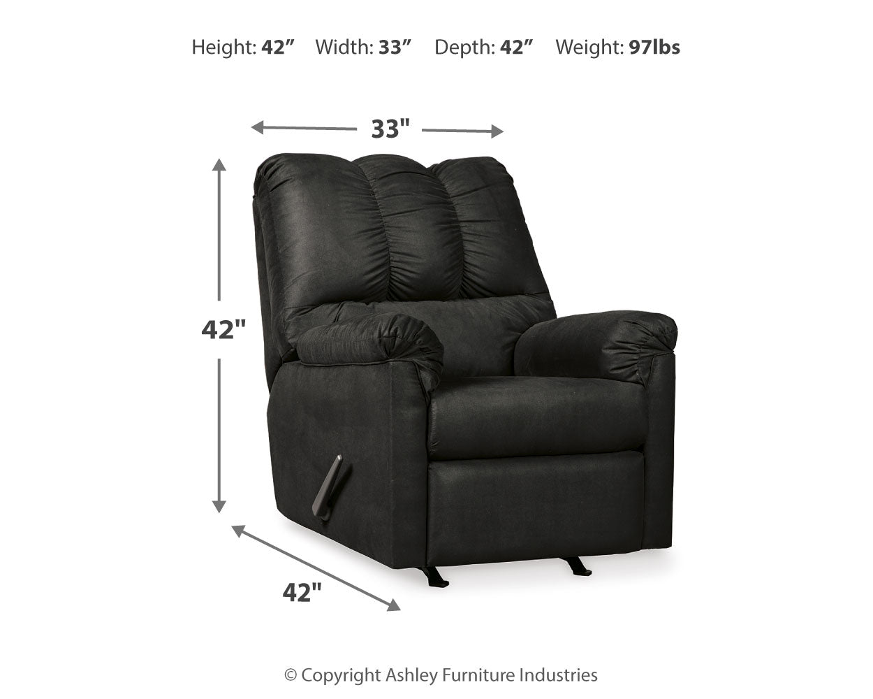 Darcy Black Loveseat & 2 Recliners