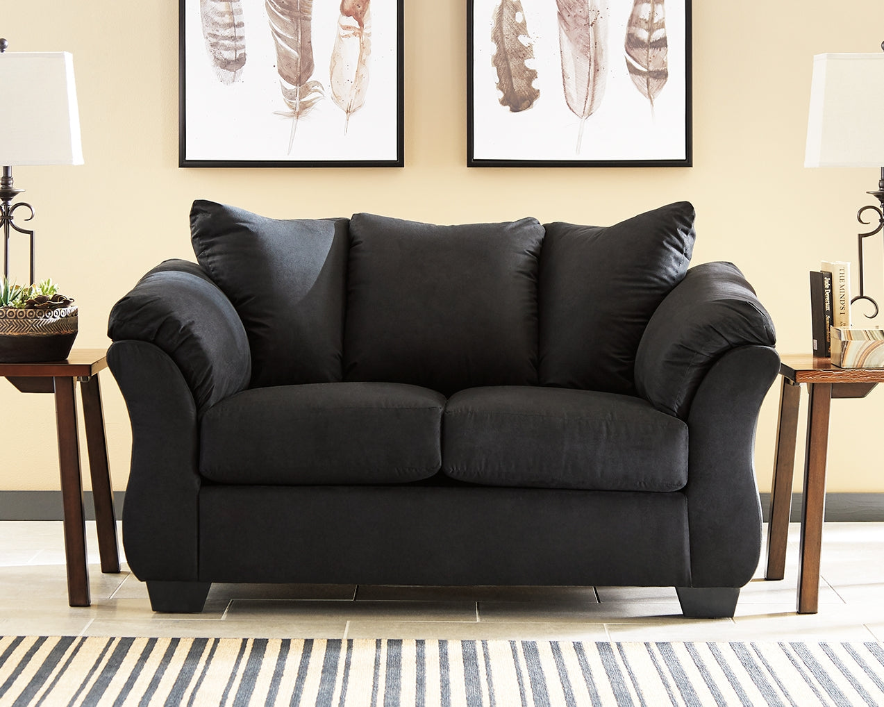 Darcy Black Loveseat & 2 Recliners