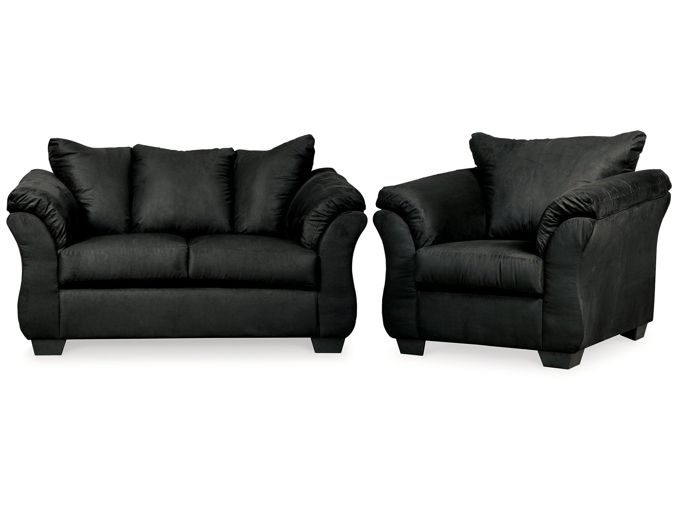 Darcy Black Loveseat & Chair