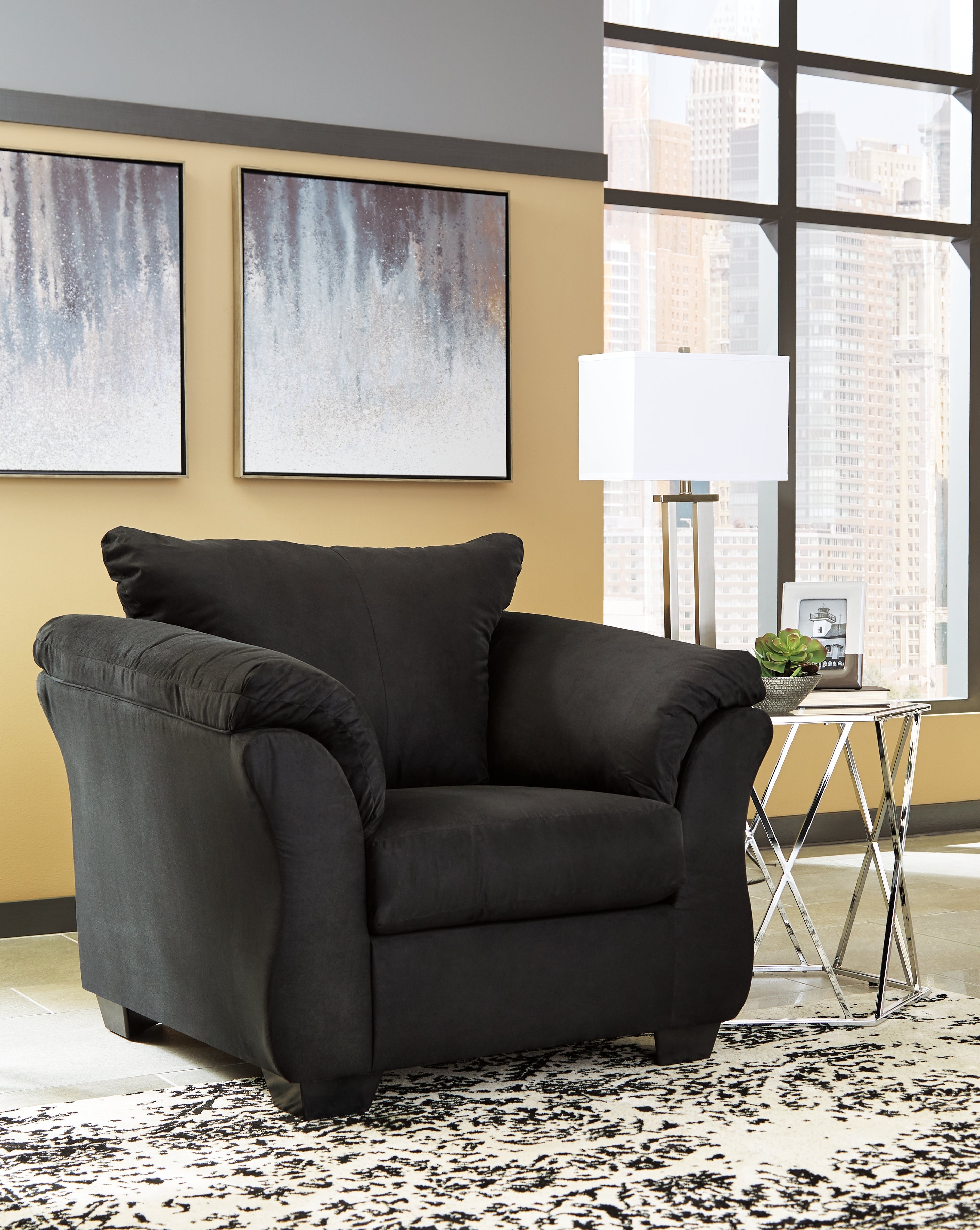 Darcy Black Loveseat & Chair