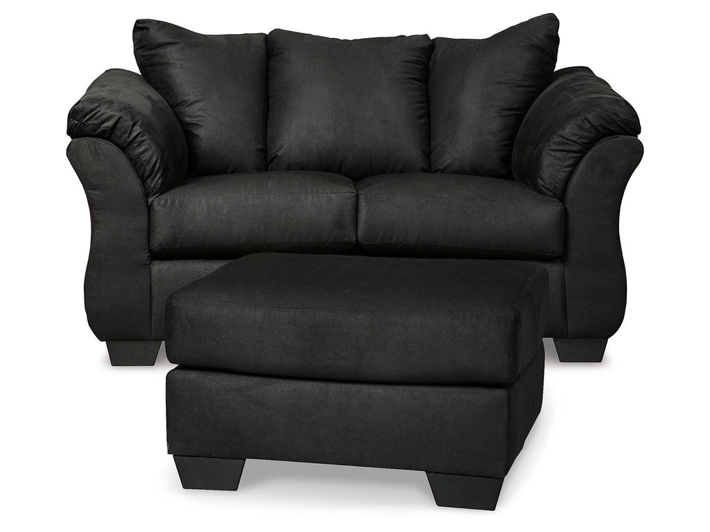 Darcy Black Loveseat and Ottoman