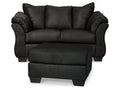 Darcy Black Loveseat and Ottoman