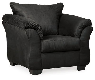 Darcy Sofa, Loveseat, Chair and Ottoman, Black