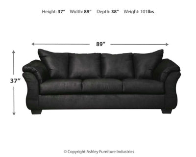 Darcy Sofa, Loveseat, Chair and Ottoman, Black