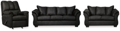 Darcy Black Sofa, Loveseat and Recliner