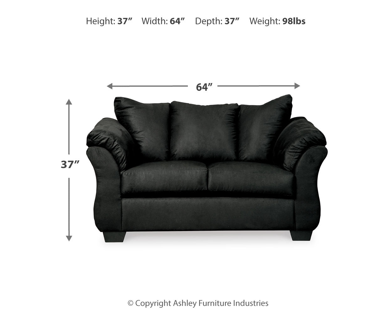 Darcy Black Sofa and Loveseat