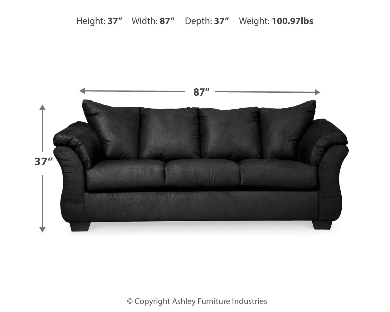 Darcy Black Sofa and Loveseat