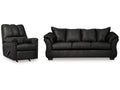 Darcy Black Sofa and Recliner