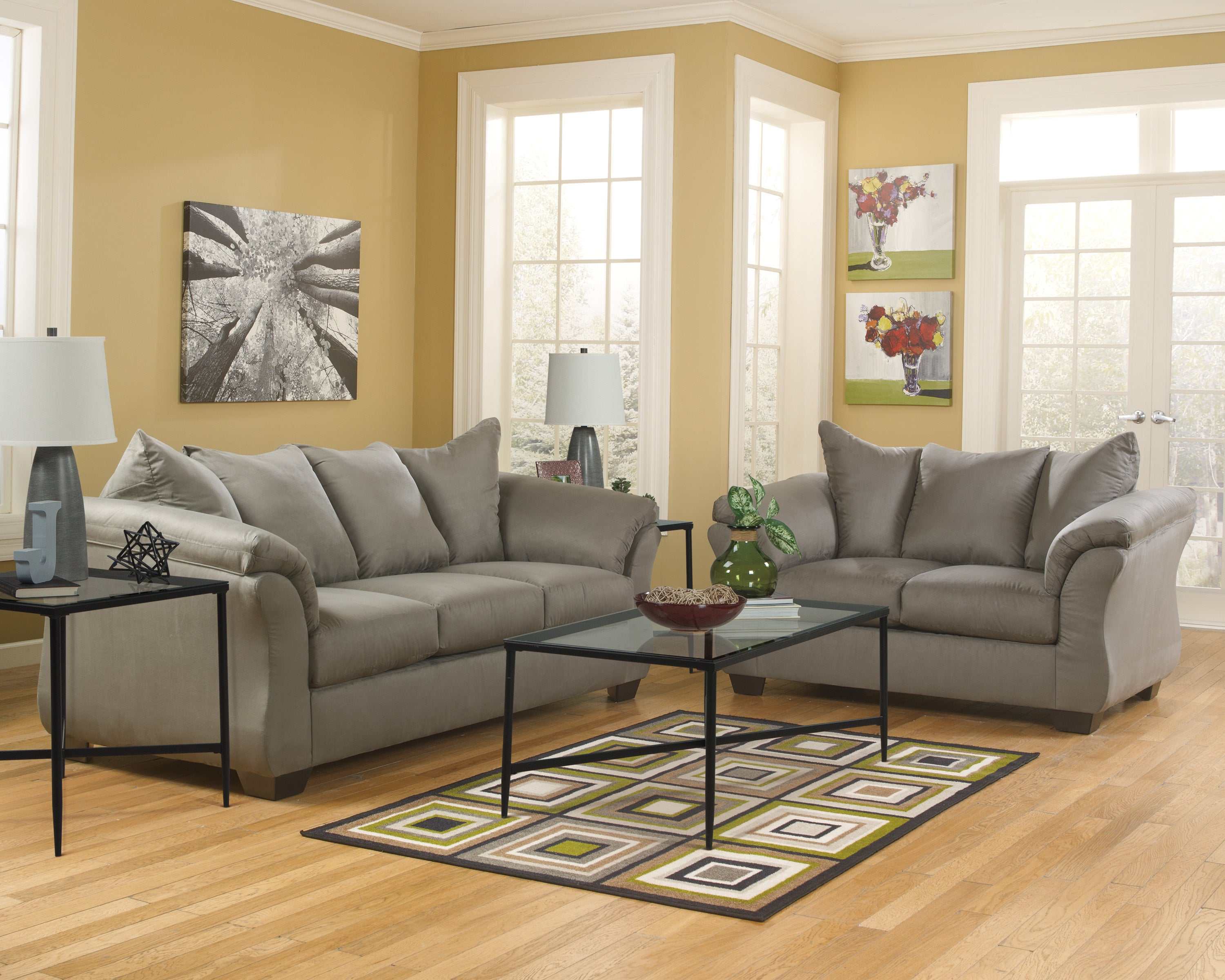 Darcy Stationary Sofa & Loveseat 2pc Living Room Set
