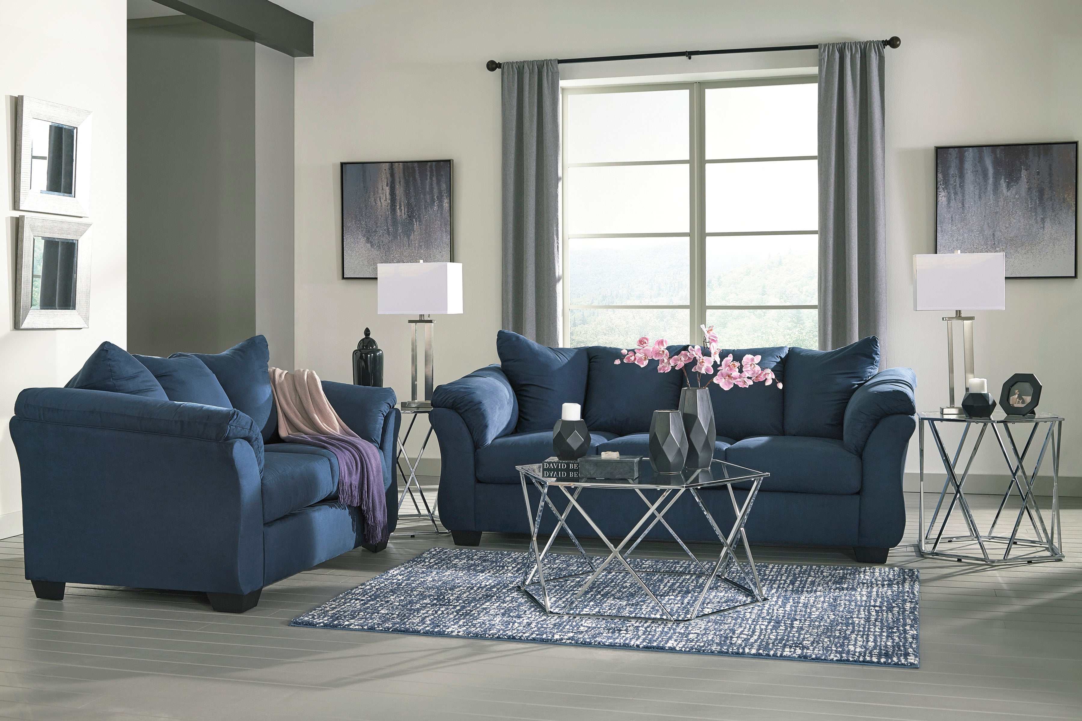 Darcy Stationary Sofa & Loveseat 2pc Living Room Set