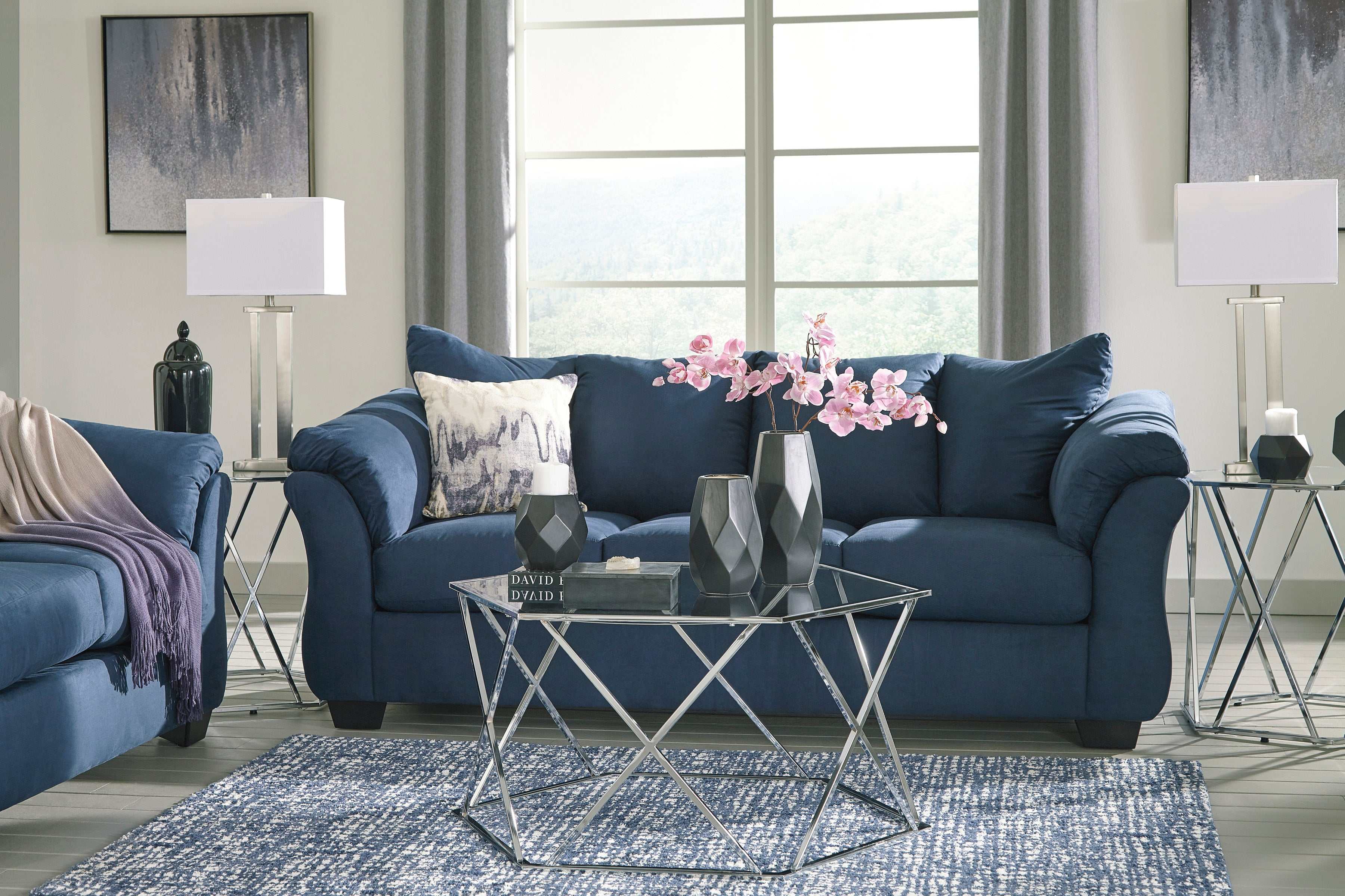 Darcy Stationary Sofa & Loveseat 2pc Living Room Set