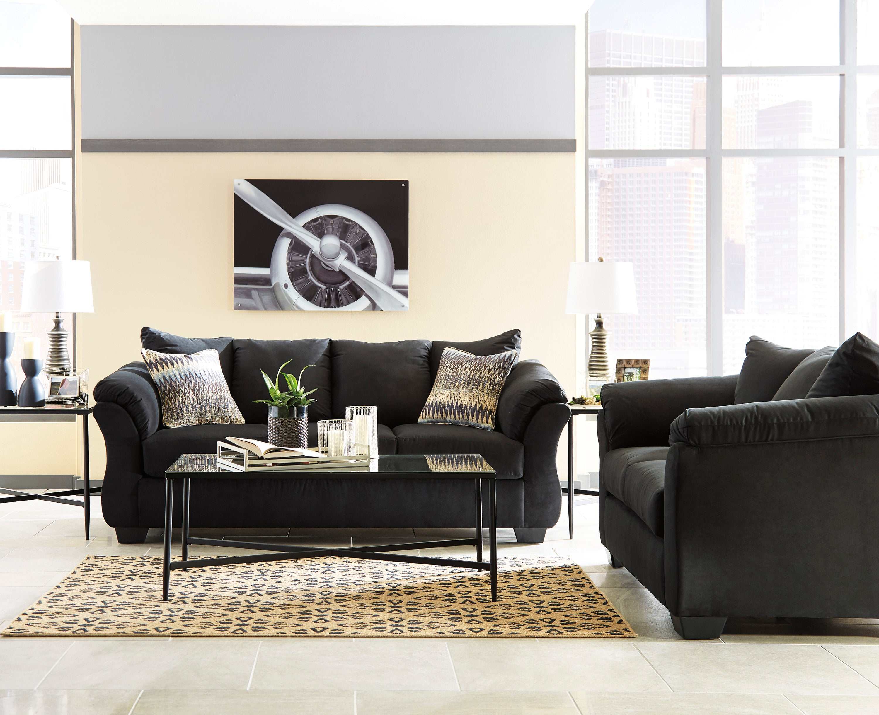 Darcy Stationary Sofa & Loveseat 2pc Living Room Set