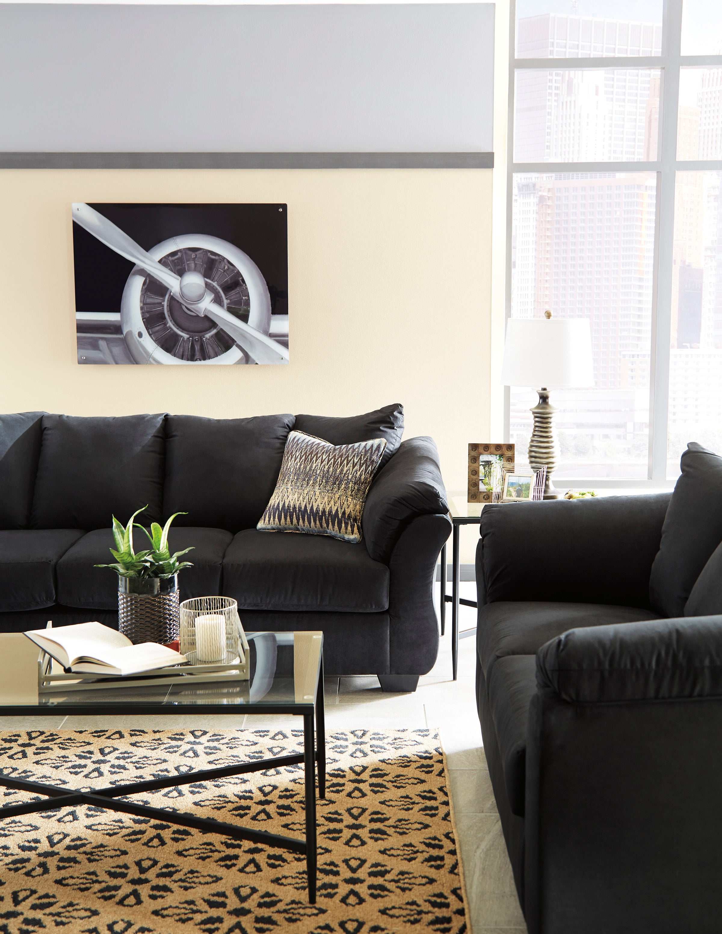 Darcy Stationary Sofa & Loveseat 2pc Living Room Set