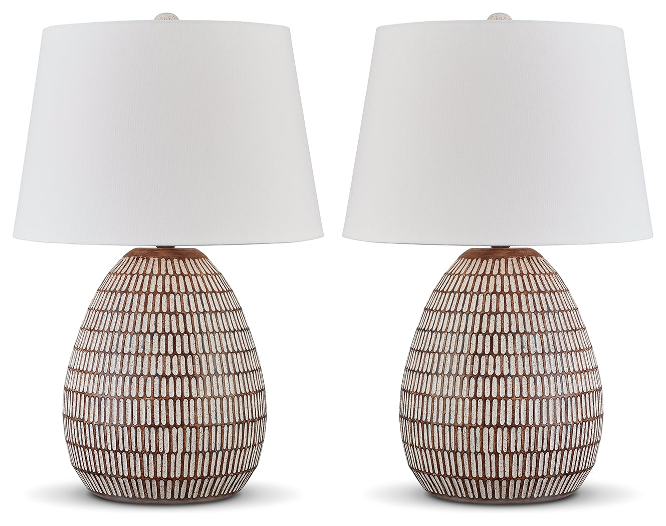 Darrich Beige/White 2-Piece Lamp Set