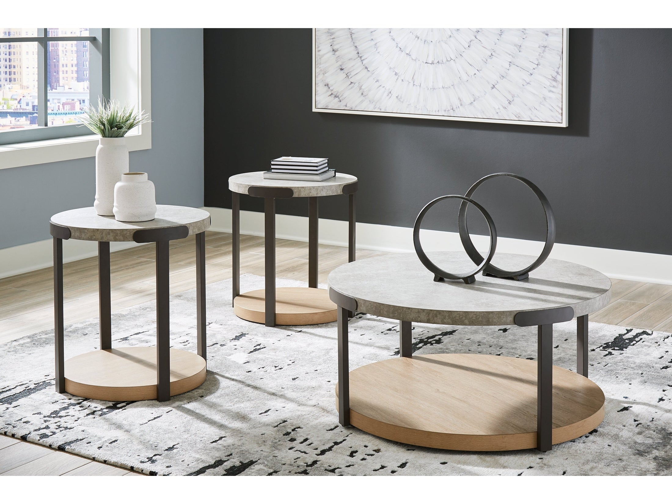 Darthurst Light Brown Coffee Table Set (Set of 3)