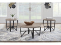 Deanlee Grayish Brown/Black Occasional Table Set (Set of 3)