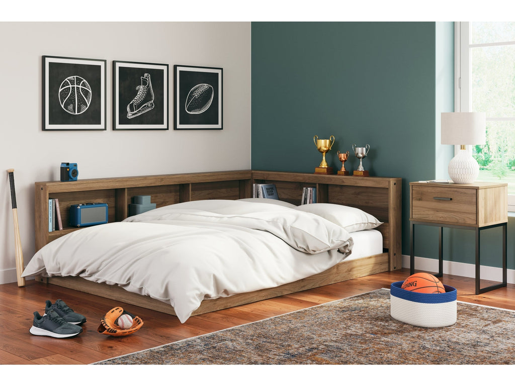 Deanlow Honey Full Bookcase Storage Youth Bed