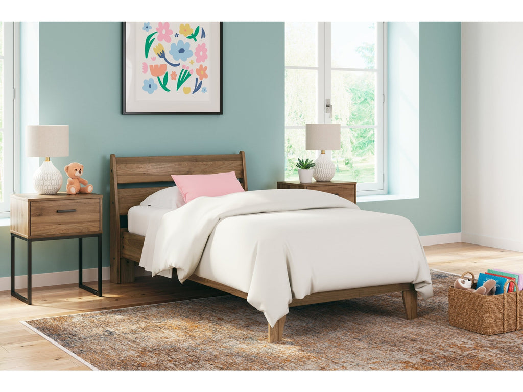 Deanlow Honey Twin Platform Panel Youth Bed