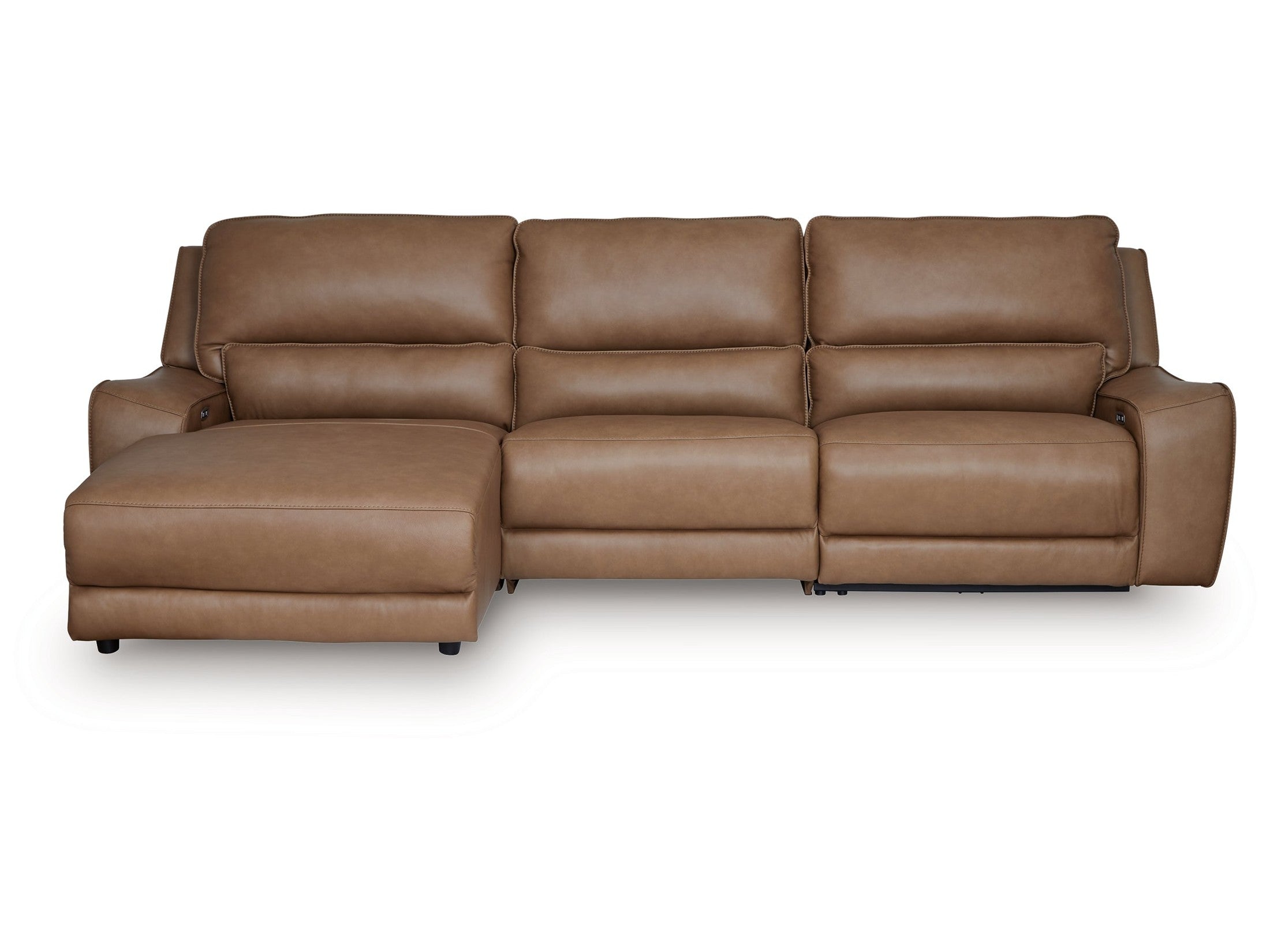 DeepWakes Caramel 3-Piece Reclining LAF Sofa Chaise