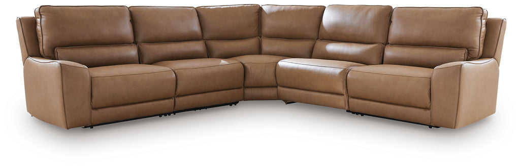 DeepWakes Caramel 5-Piece Power Reclining Sectional
