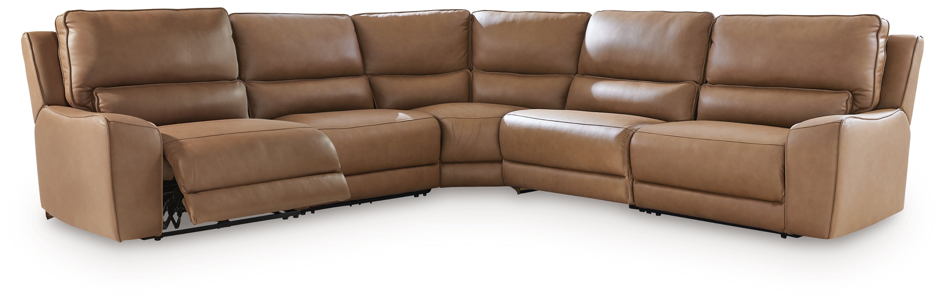 DeepWakes Caramel 5-Piece Power Reclining Sectional