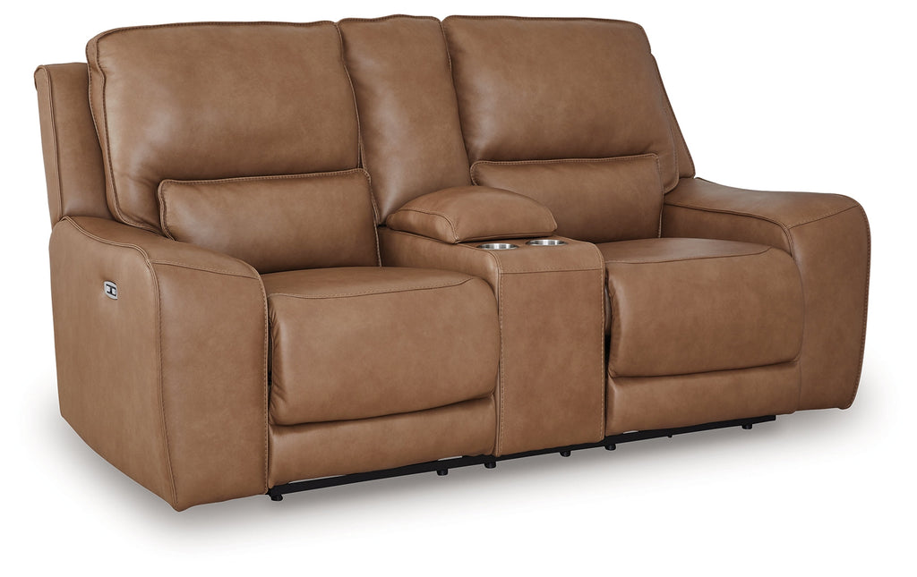 DeepWakes Caramel Power Reclining Loveseat/CON/ADJ HDRST