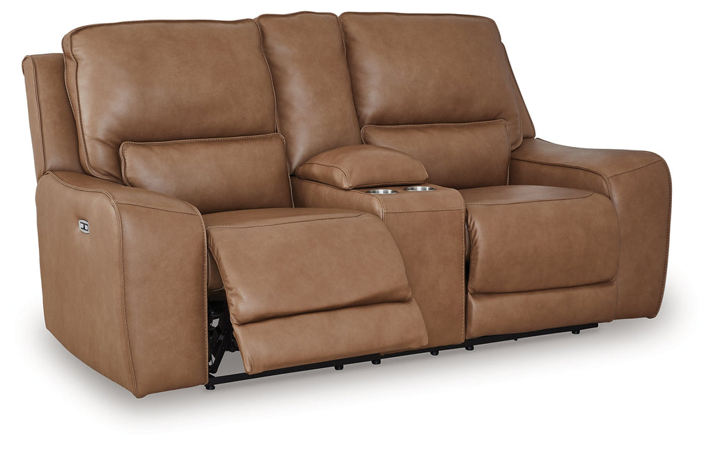 DeepWakes Caramel Power Reclining Loveseat/CON/ADJ HDRST