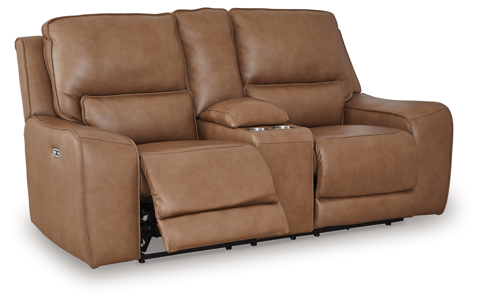 DeepWakes Caramel Power Reclining Loveseat/CON/ADJ HDRST
