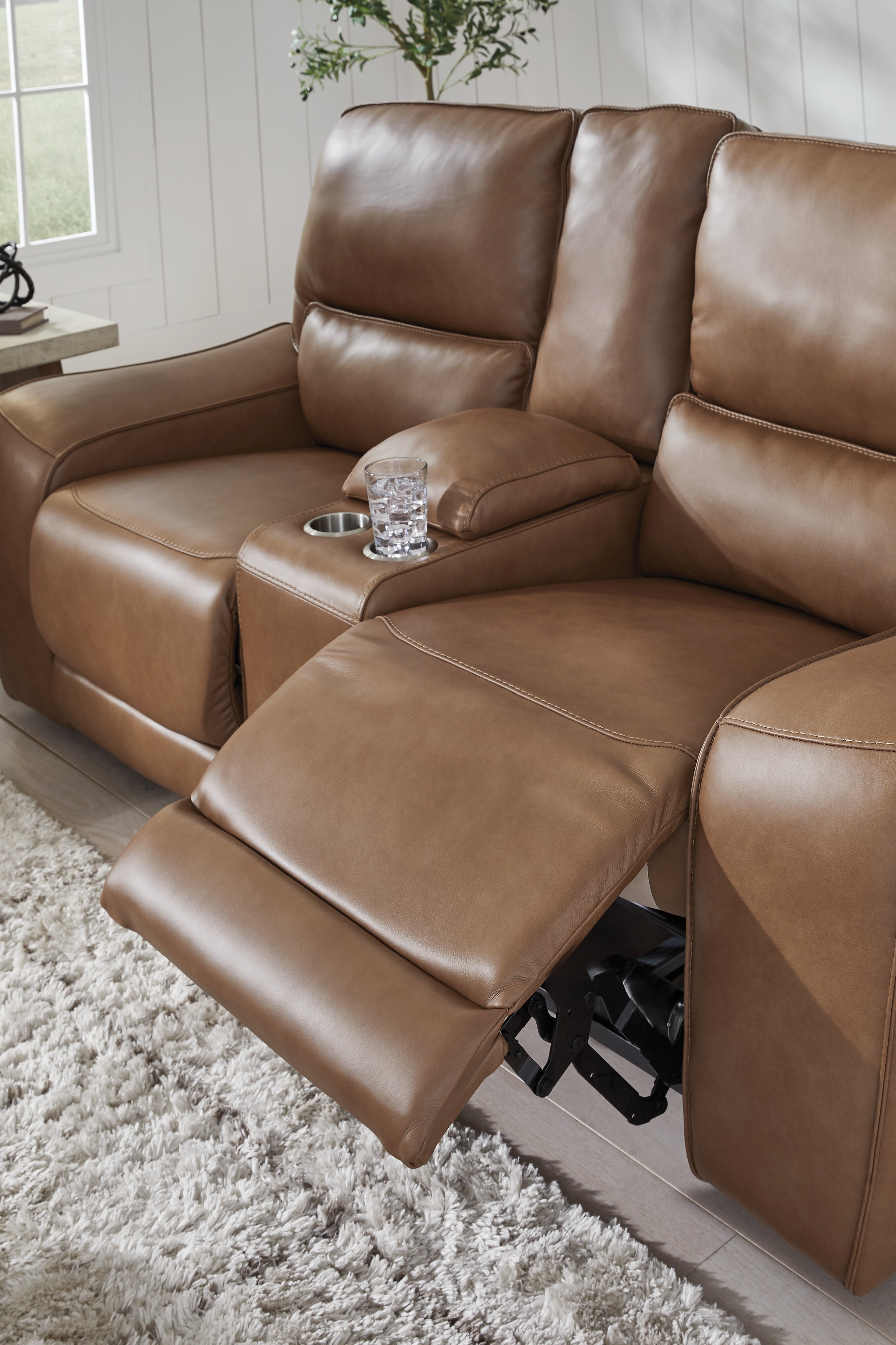 DeepWakes Caramel Power Reclining Loveseat/CON/ADJ HDRST