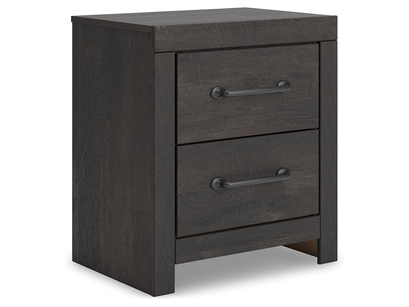 Delmorta Dark Gray 22" 2 Drawer Charging Nightstand