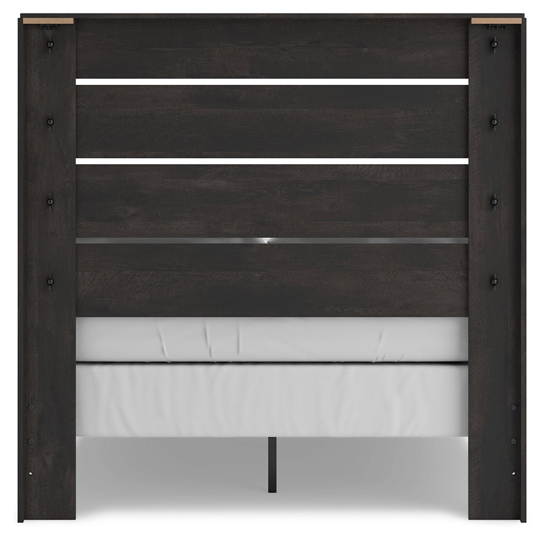 Delmorta Dark Gray Full Panel Bed