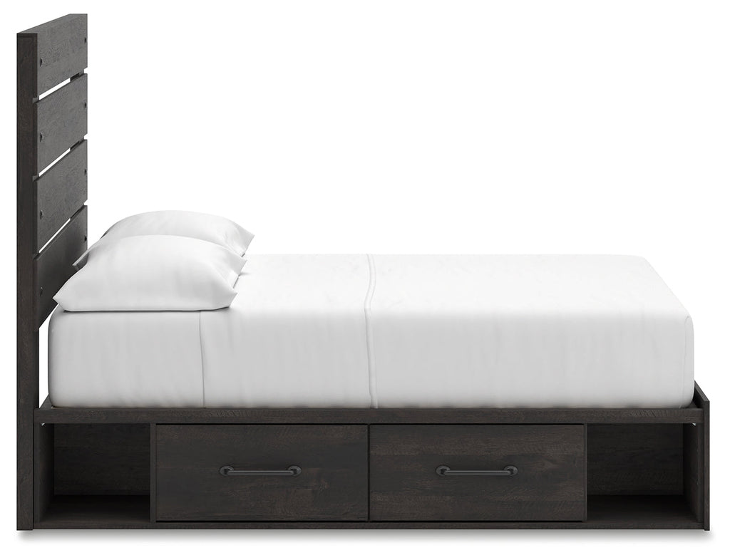 Delmorta Dark Gray Full Panel Storage Youth Bed
