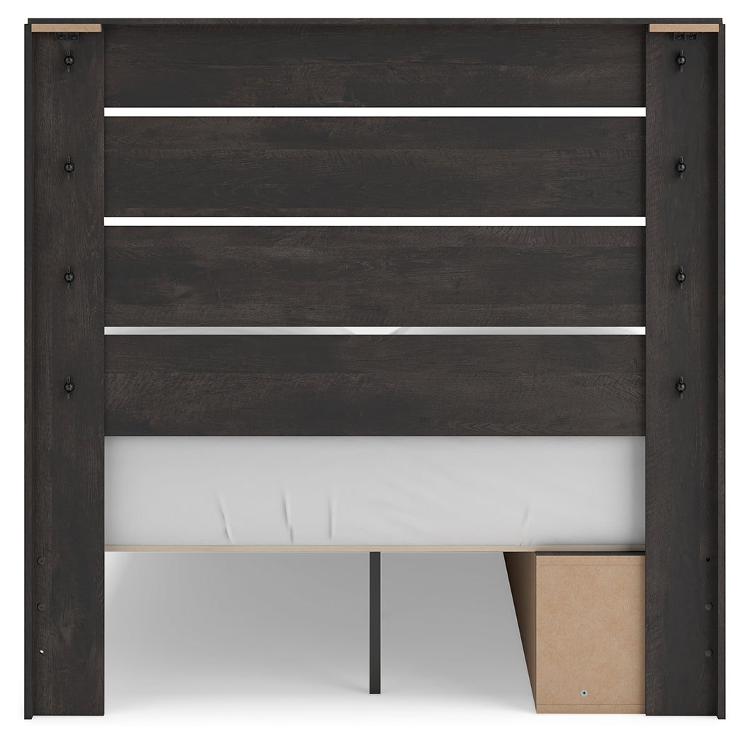 Delmorta Dark Gray Full Panel Storage Youth Bed