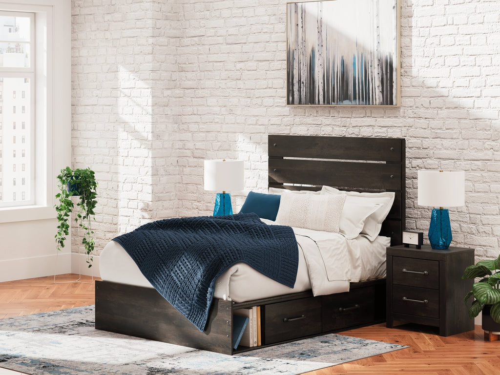 Delmorta Dark Gray Full Panel Storage Youth Bed