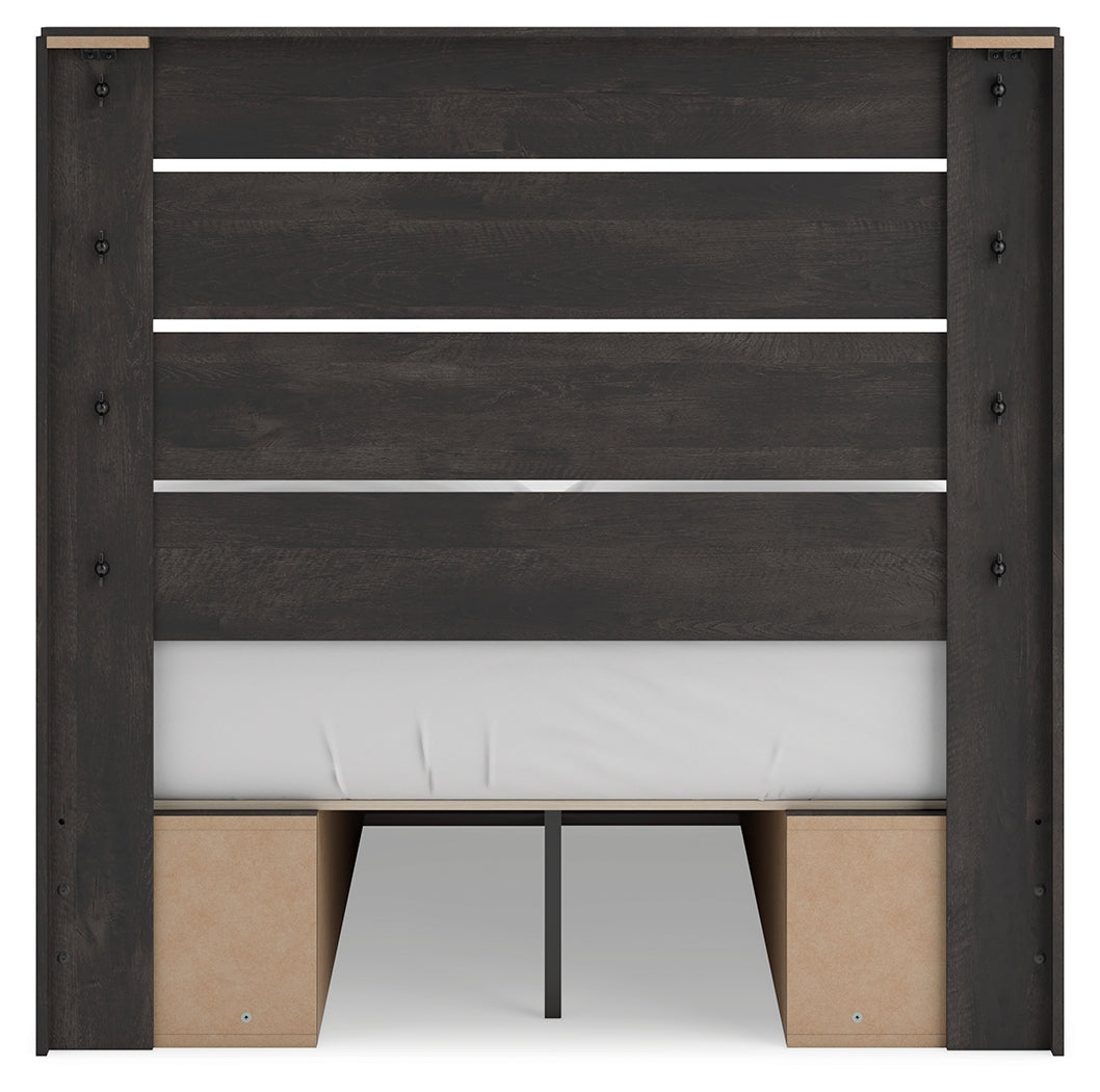 Delmorta Dark Gray Full Panel Youth Bed w/Storage
