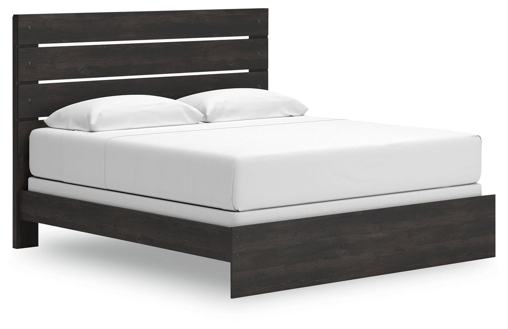 Delmorta Dark Gray King Panel Bed