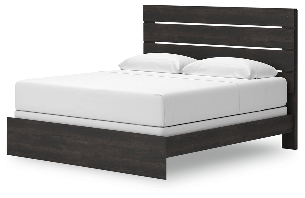 Delmorta Dark Gray King Panel Bed