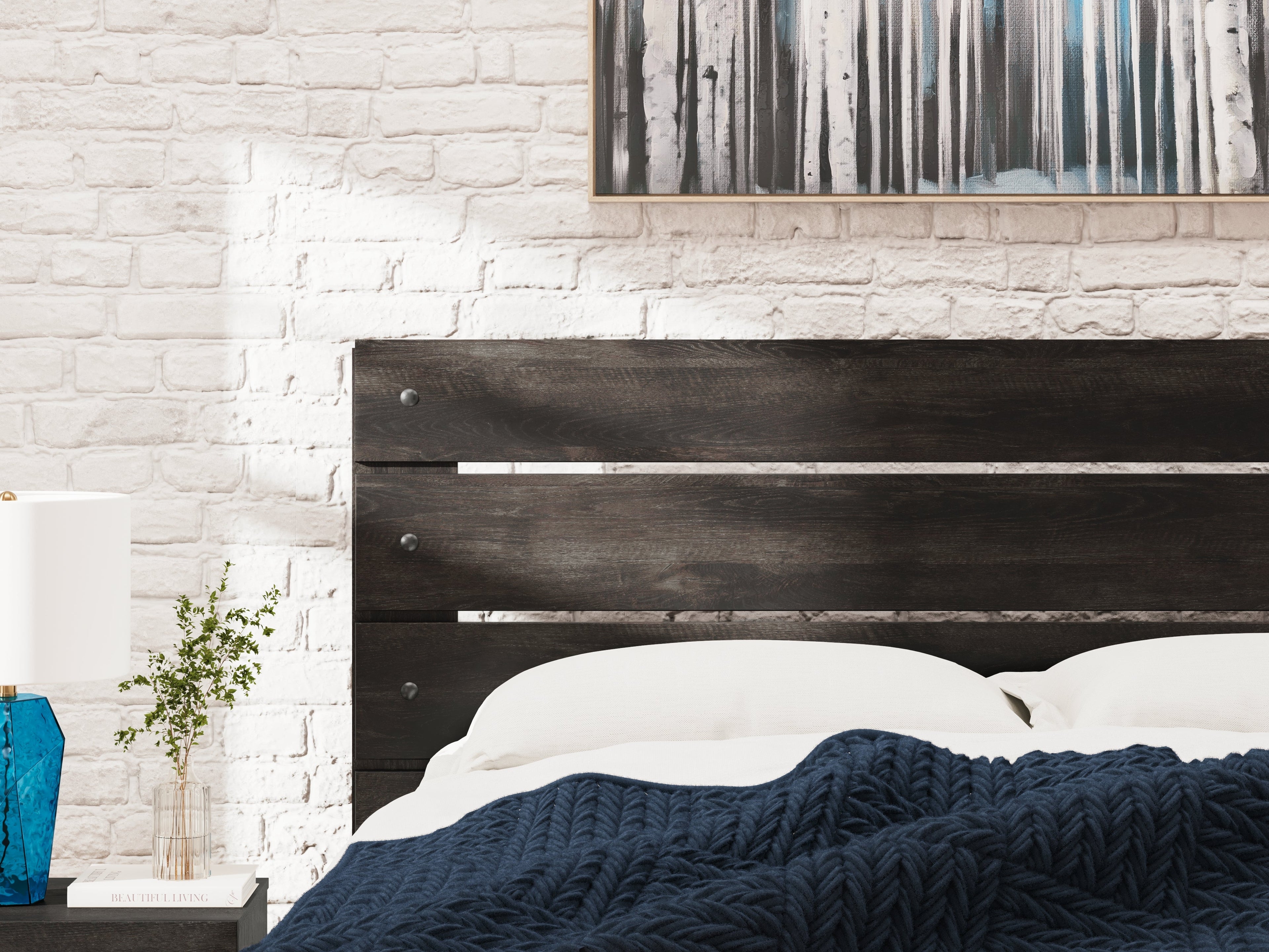 Delmorta Dark Gray King Panel Bed