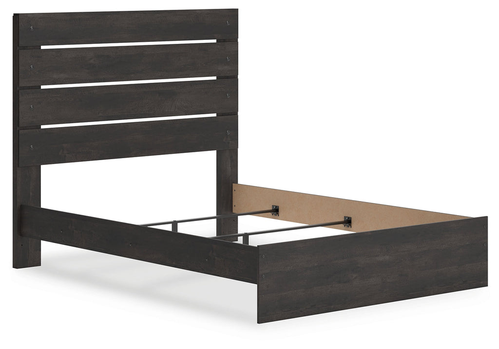 Delmorta Dark Gray Queen Panel Bed