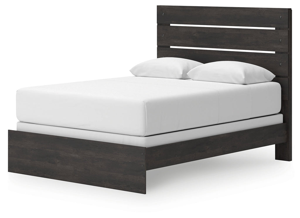 Delmorta Dark Gray Queen Panel Bed