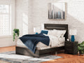 Delmorta Dark Gray Queen Panel Bed
